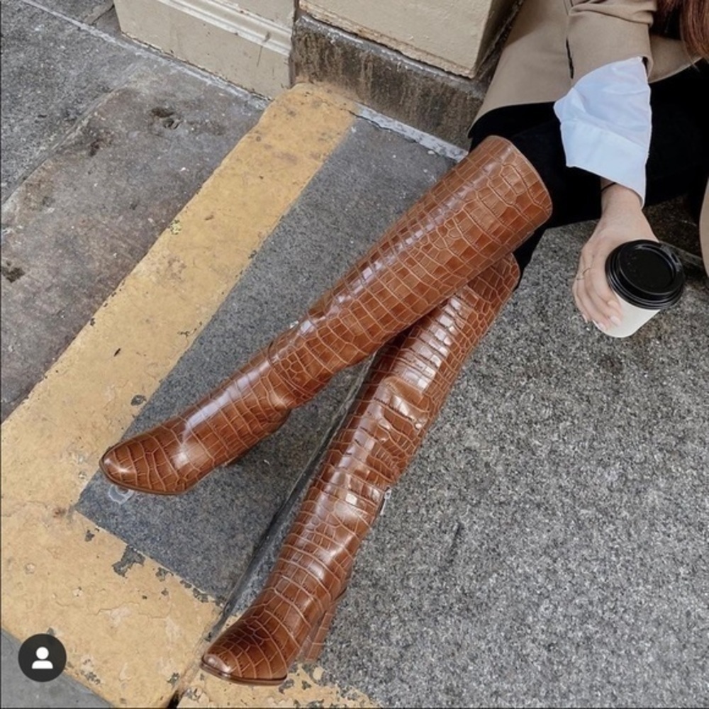 ❤️🔥NEW❤️🔥 Marc Fisher Croc Knee high boots - Picture 13 of 13